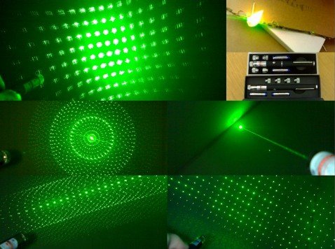 200mw 5in1 green laser pointer with 5 amazing Pattern Heads